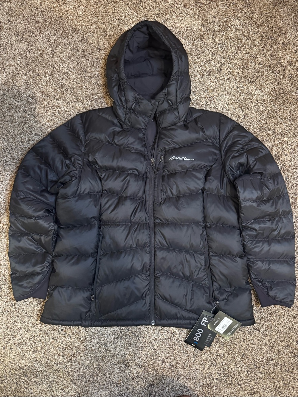 Eddie Bauer Women’s Black Hooded 800FP Down Puffer Jacket